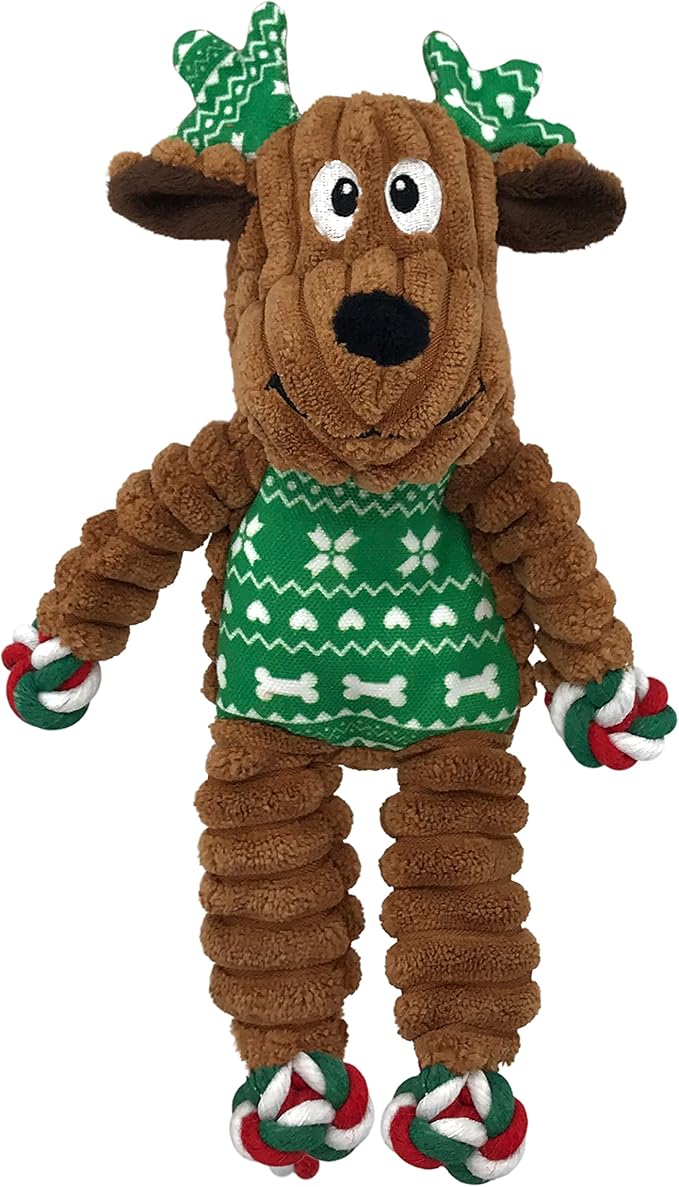 Kong Christmas Holiday Floppy Knots Reindeer Plush Tug