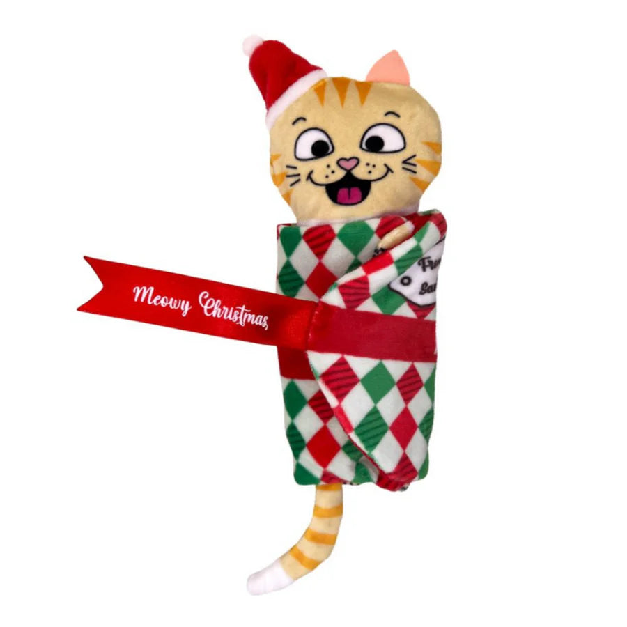 Kong Christmas Holiday Pull-a-partz Present Interactive Cat