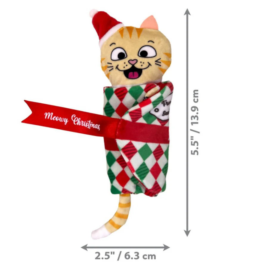 Kong Christmas Holiday Pull-a-partz Present Interactive Cat