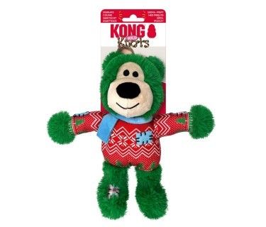 Kong Christmas Holiday Wild Knots Bear Plush Tug Dog Toy
