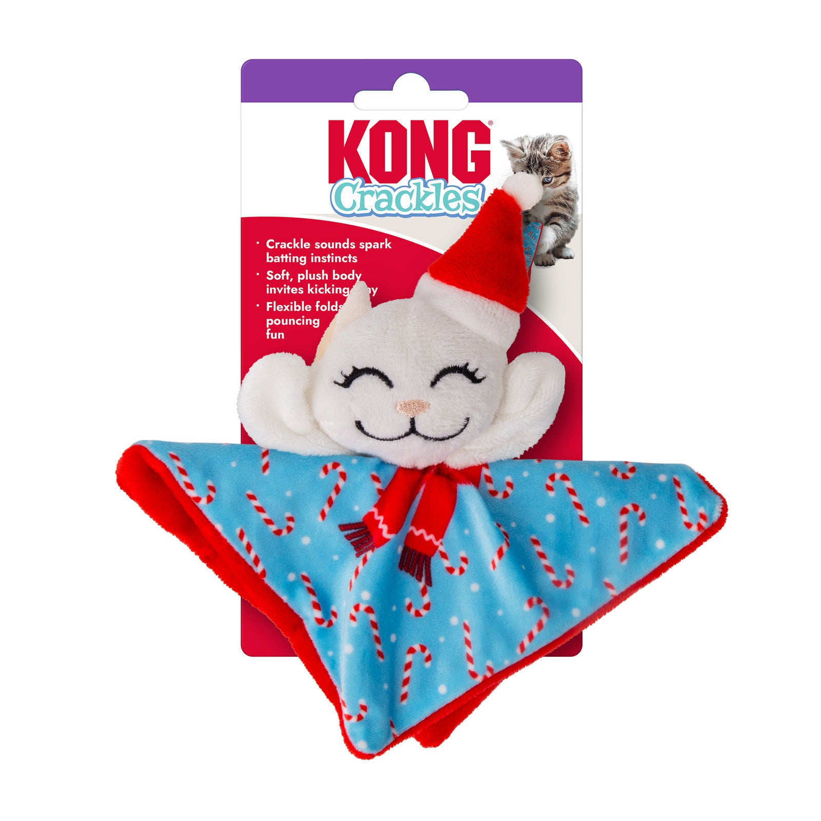 Kong Holiday Crackles Santa Kitty