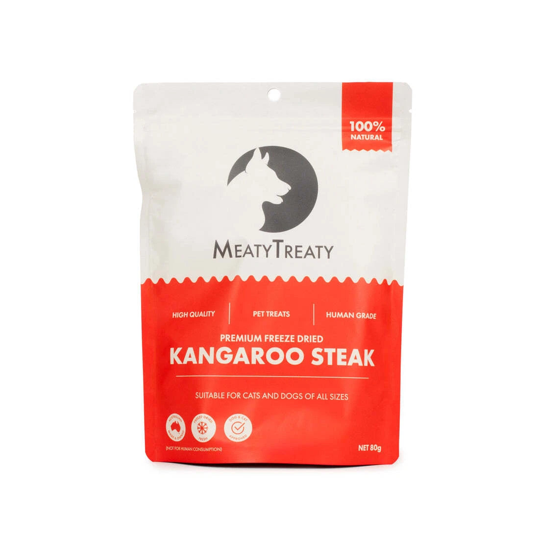 Meaty Treaty Freeze-dried Kangaroo Steak 80g