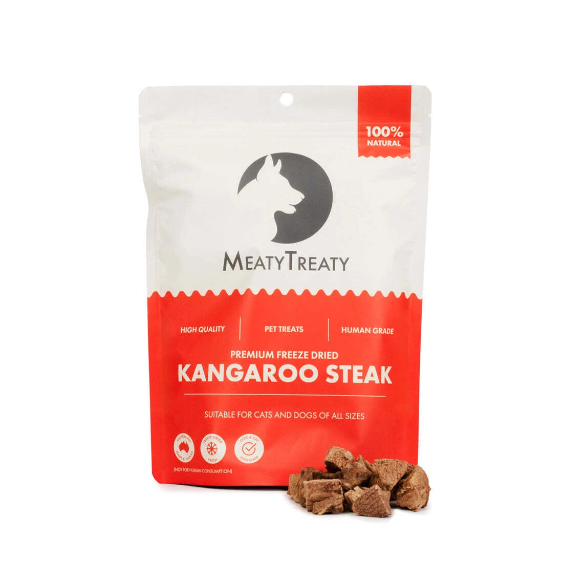 Meaty Treaty Freeze-dried Kangaroo Steak 80g