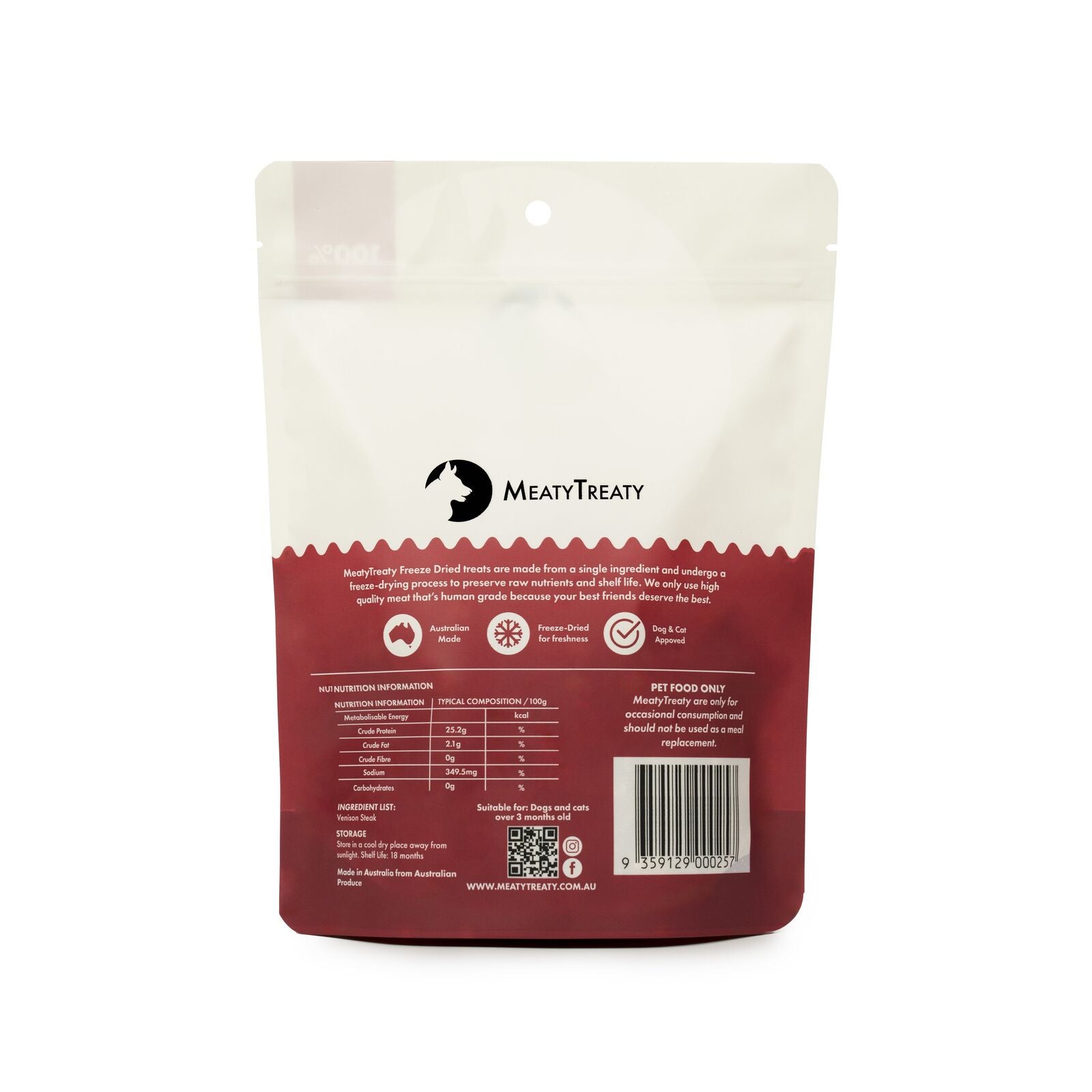 Meaty Treaty Freeze-dried Venison 70g