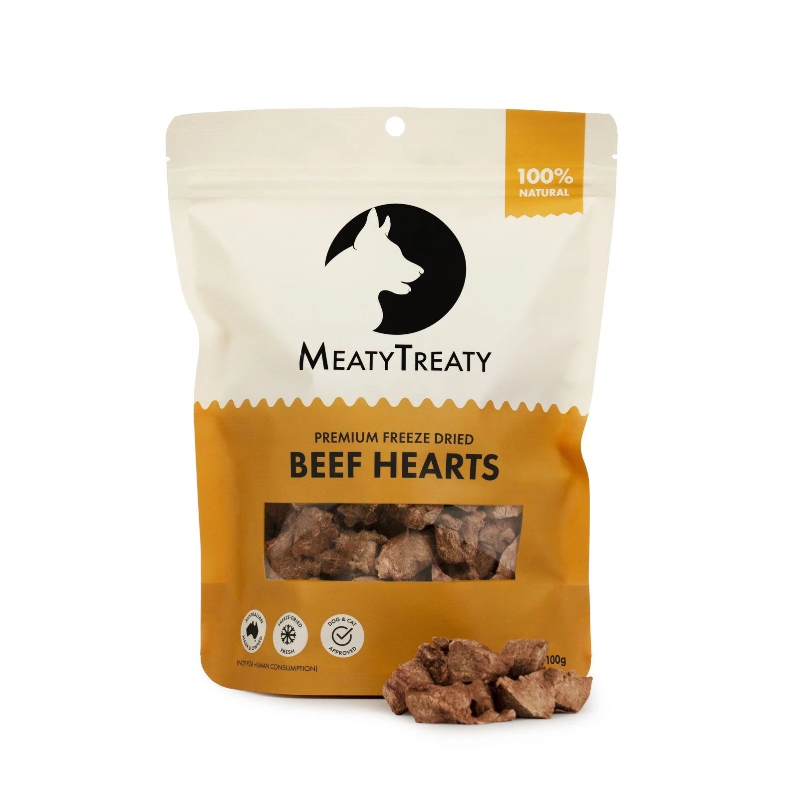 Meaty Treaty Freeze-dried Beef Hearts 100g