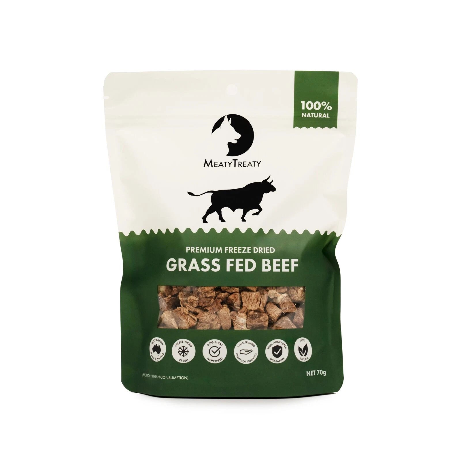 Meaty Treaty Freeze-dried Grass Fed Beef 70g