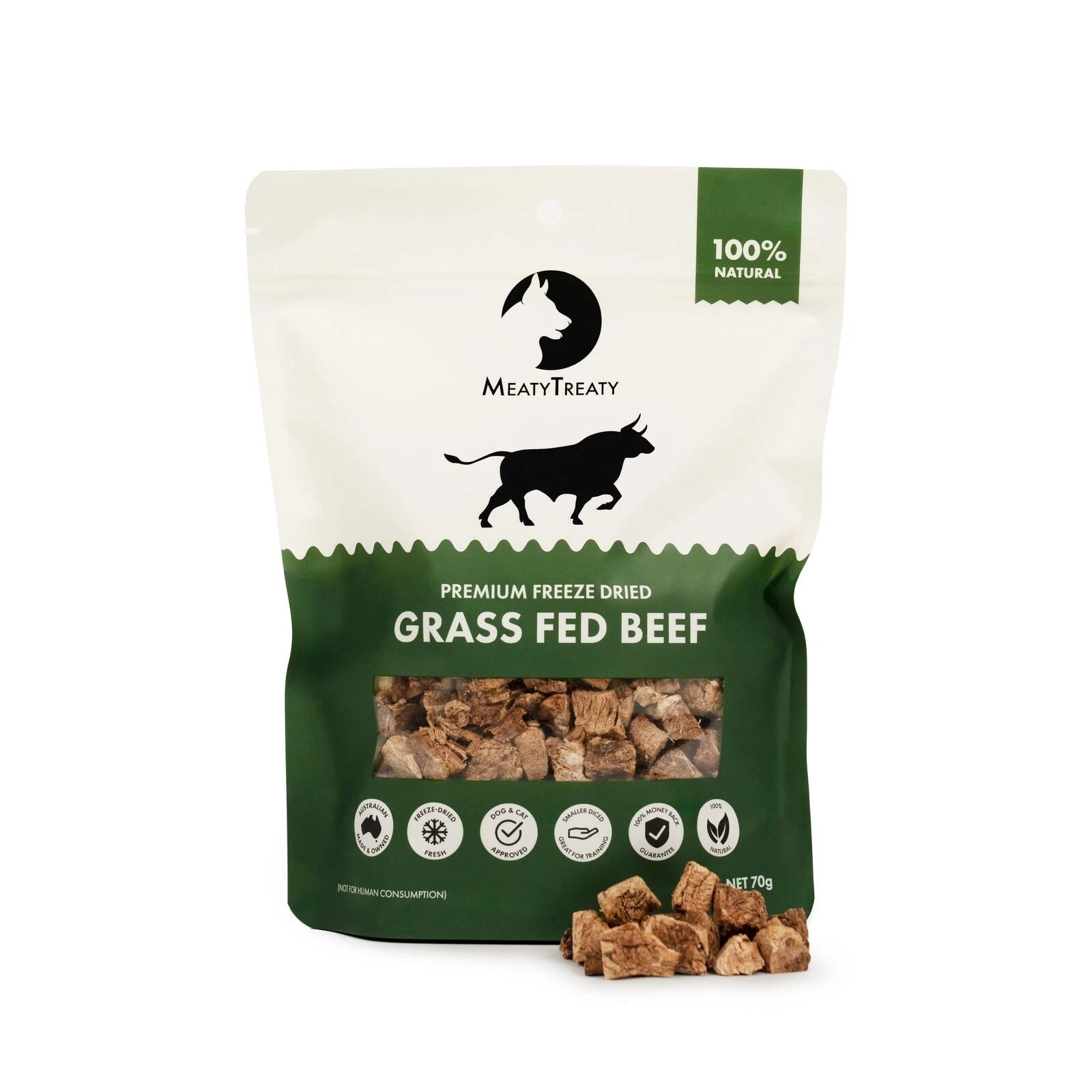 Meaty Treaty Freeze-dried Grass Fed Beef 70g