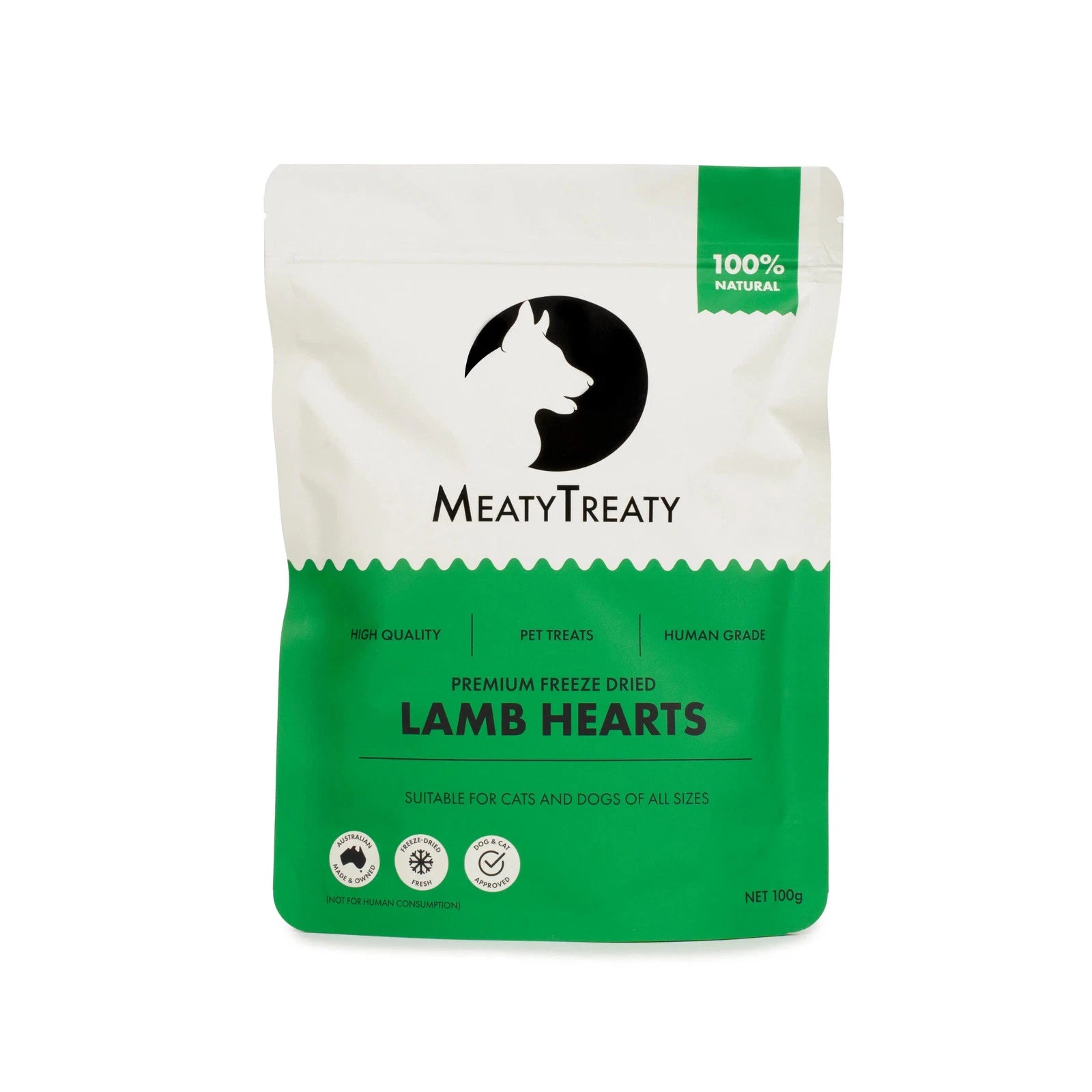 Meaty Treaty Freeze-dried Lamb Hearts 100g