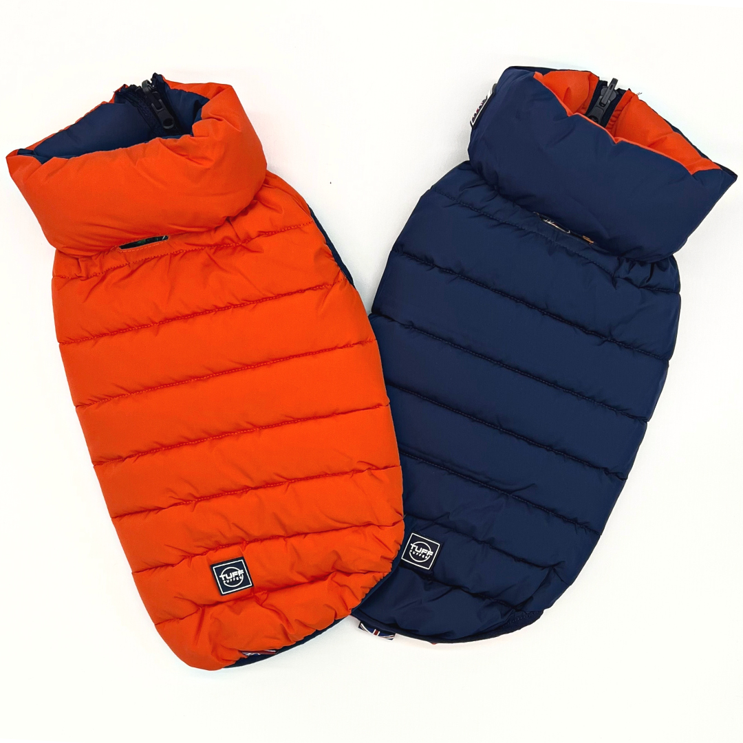 Jacket Puffer Reversible Orange & Navy