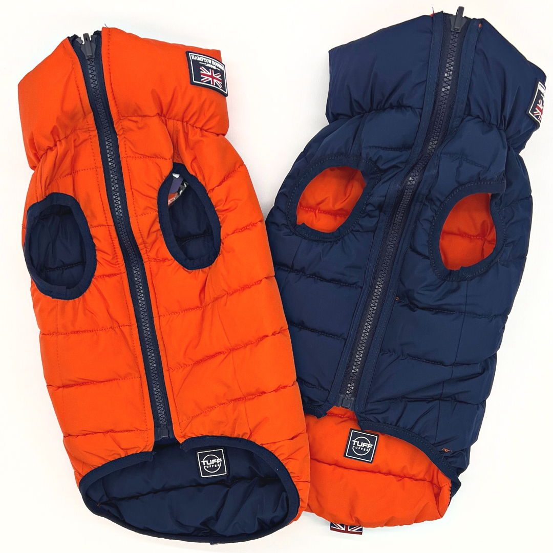 Jacket Puffer Reversible Orange & Navy