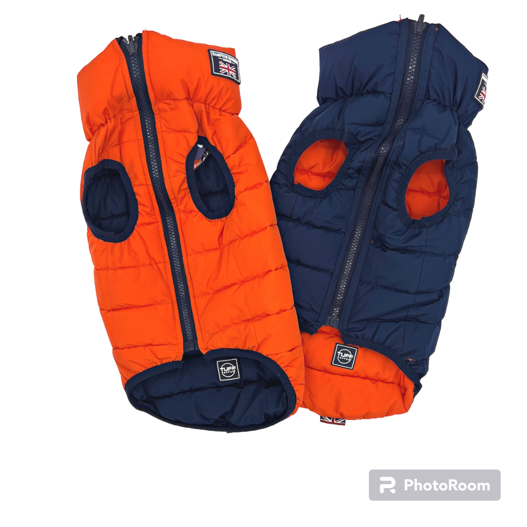 Jacket Puffer Reversible Orange & Navy