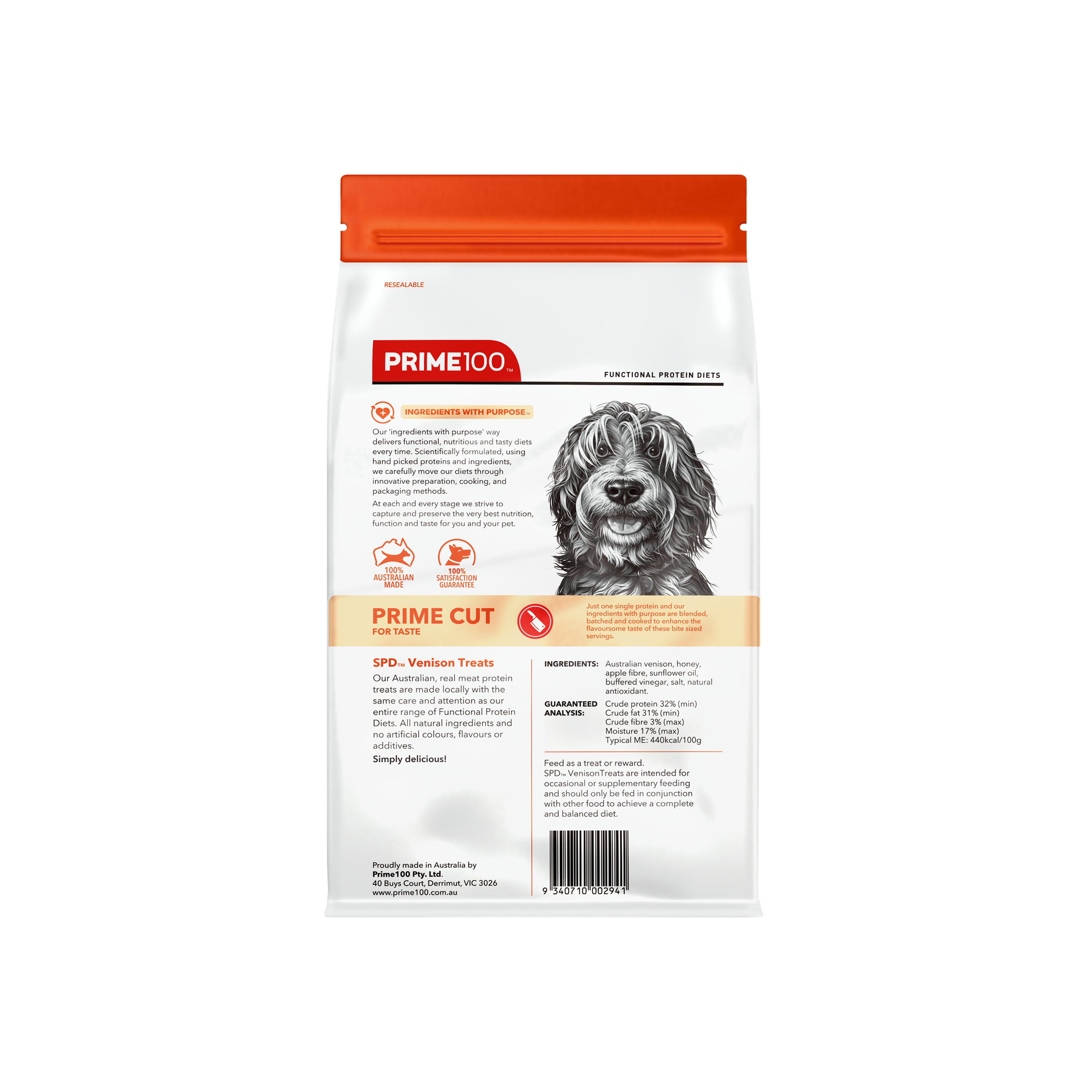 Prime100 SPD Venison Prime Cut Treat 100g