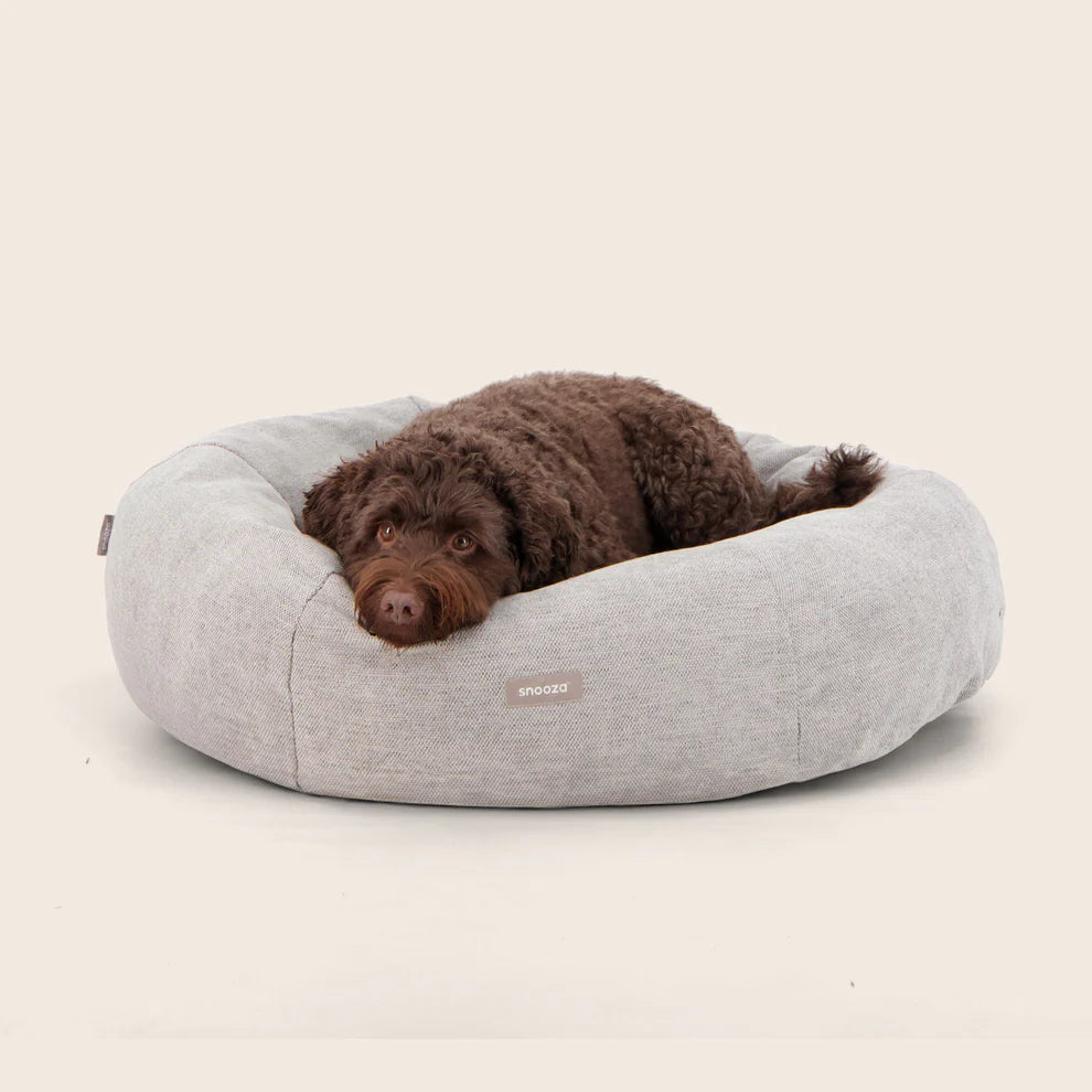 Panelled Cuddler Dog Bed Pebble