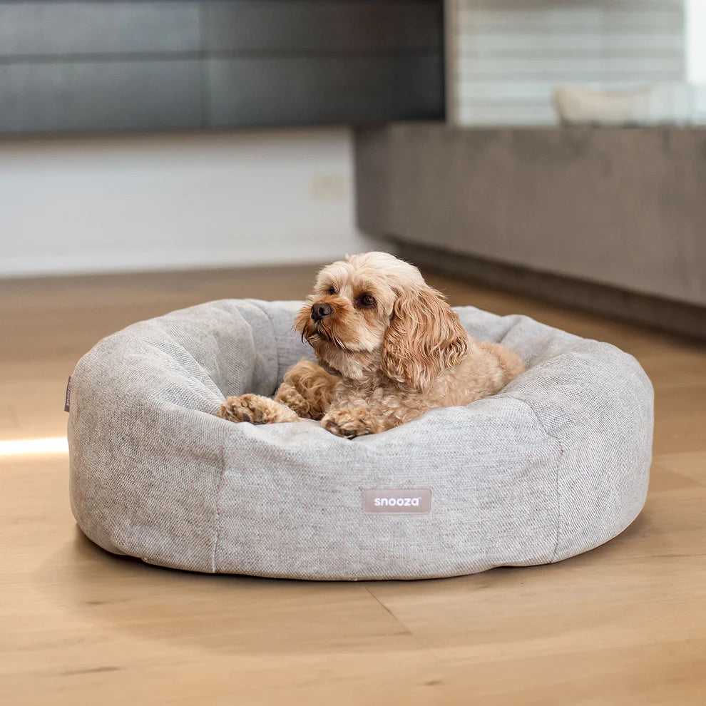 Panelled Cuddler Dog Bed Pebble