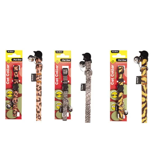 Pet One Cat Collar Nylon 18-28cm 10mm Safari
