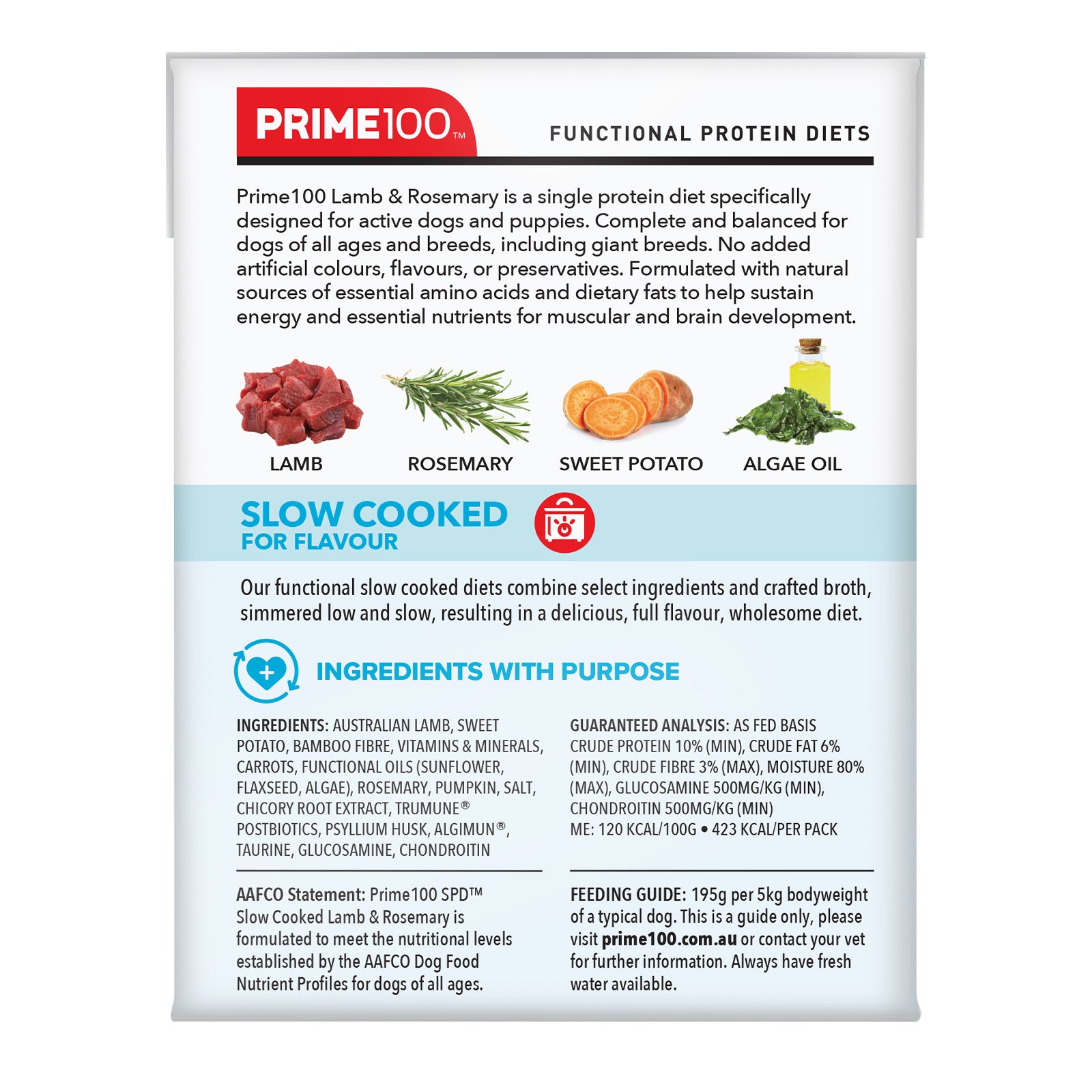 Prime100 Slow Cooked Lamb and Rosemary 354g