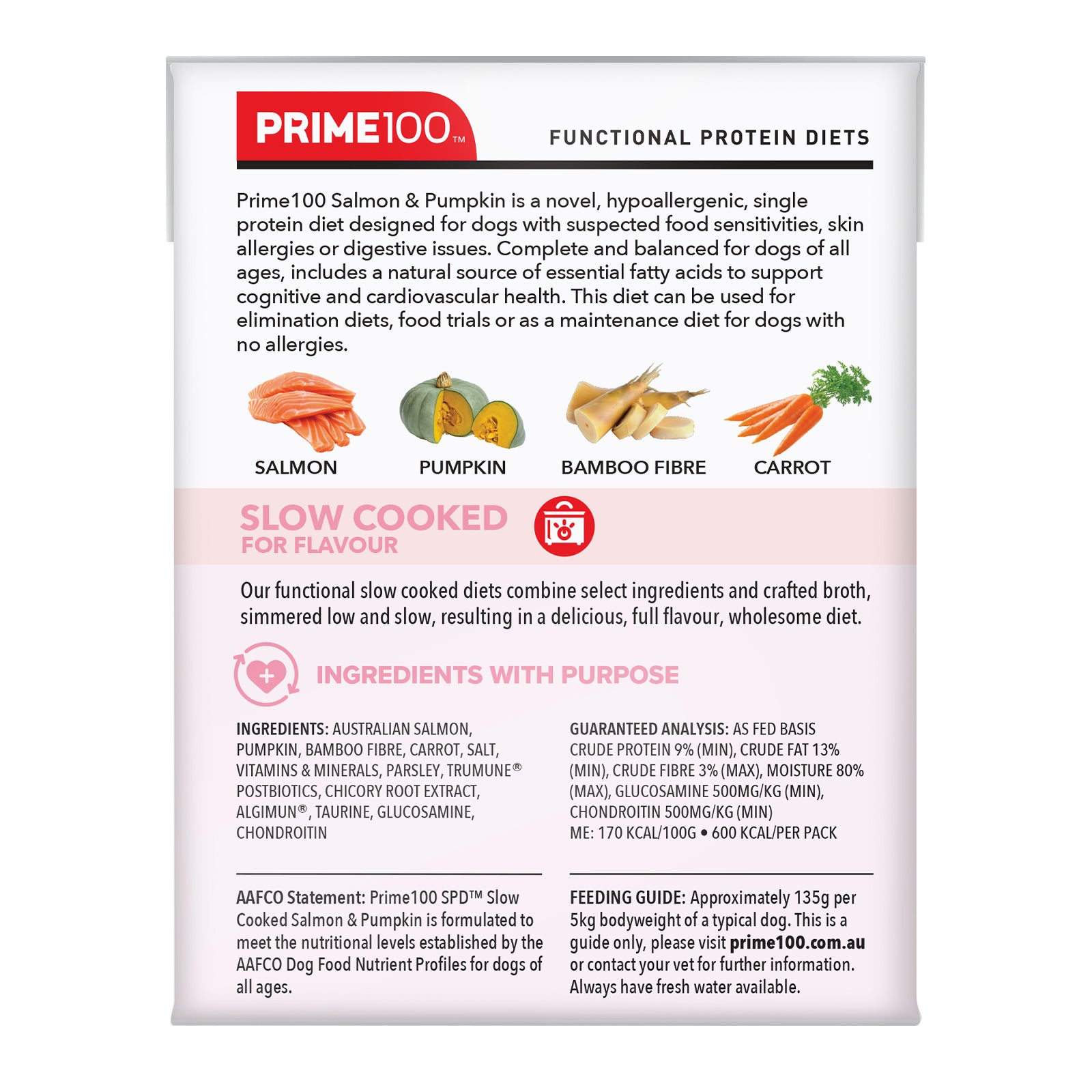 Prime100 Slow Cooked Salmon and Pumpkin 354g