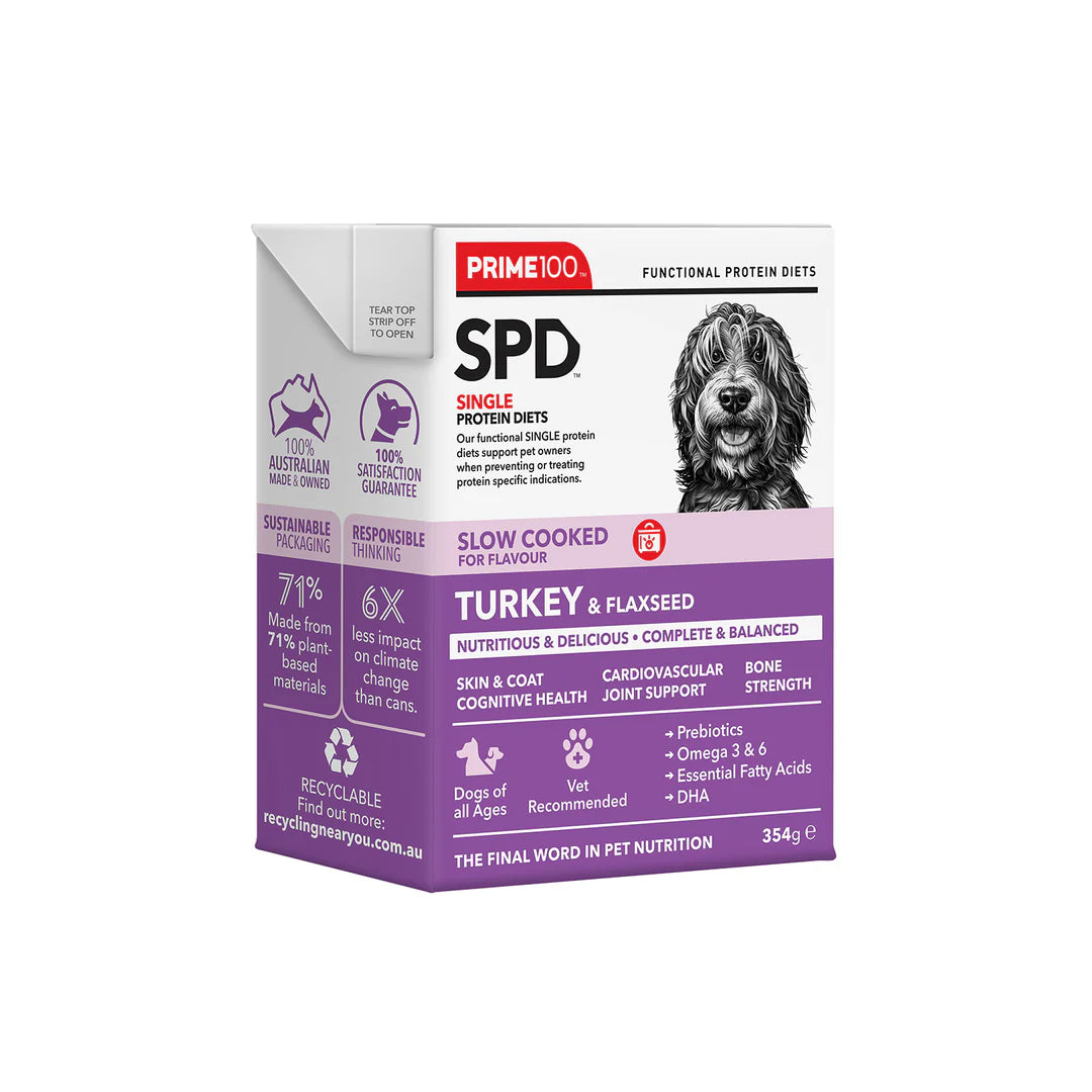 Prime100 Slow Cooked Turkey & FlaXSeed 354g