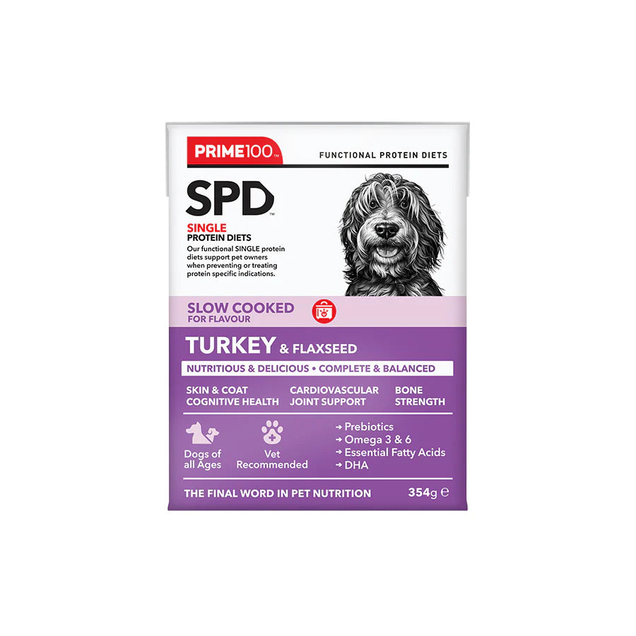 Prime100 Slow Cooked Turkey & FlaXSeed 354g