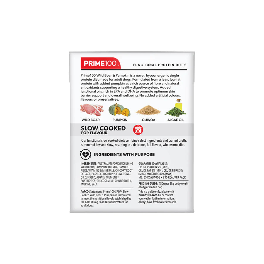 Prime100 Slow Cooked Wildboar & Pumpkin 354g