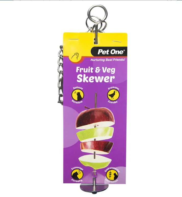 Fruit And Veggie Skewer For Chickens