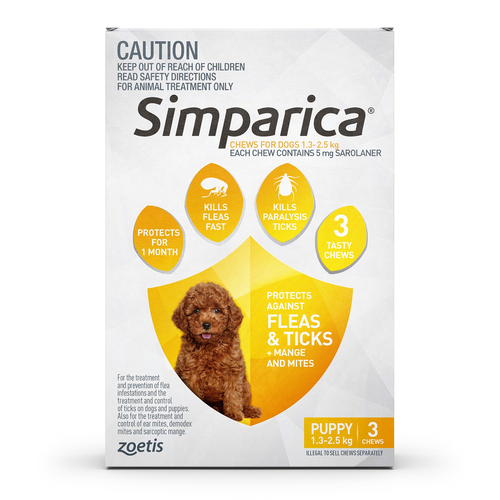 Simparica 1.3 - 2.5kg Puppy 3pk