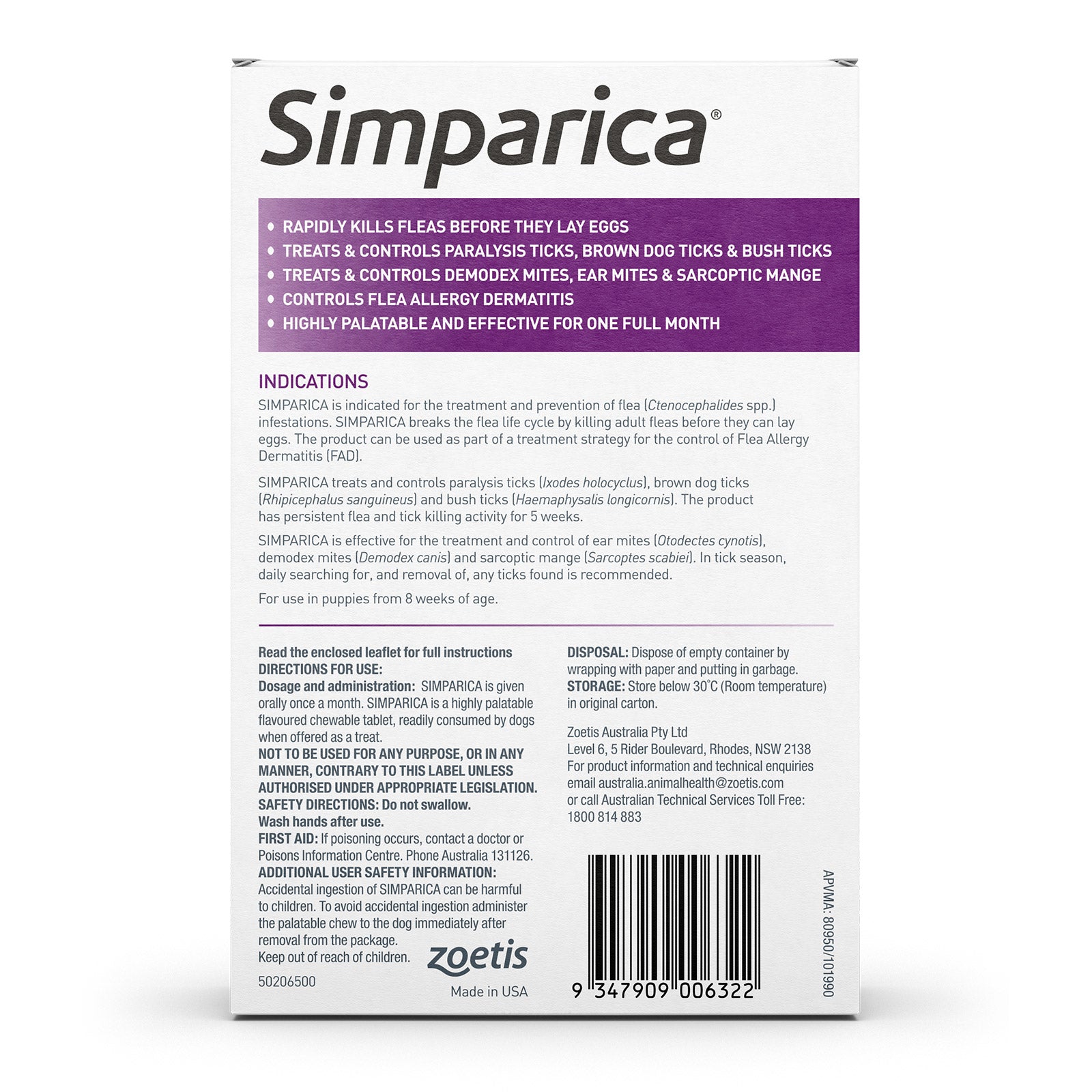 Simparica 2.6 - 5kg X-small 3pk