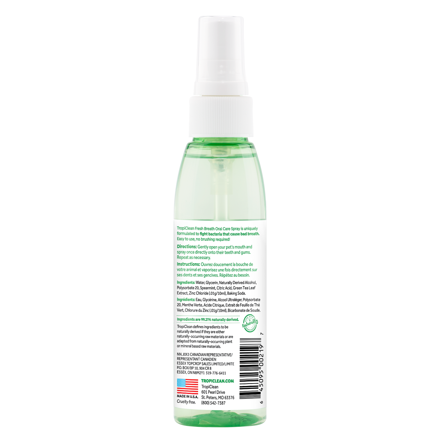 Tropiclean Fresh Breath Oral Care Spray Original 118ml