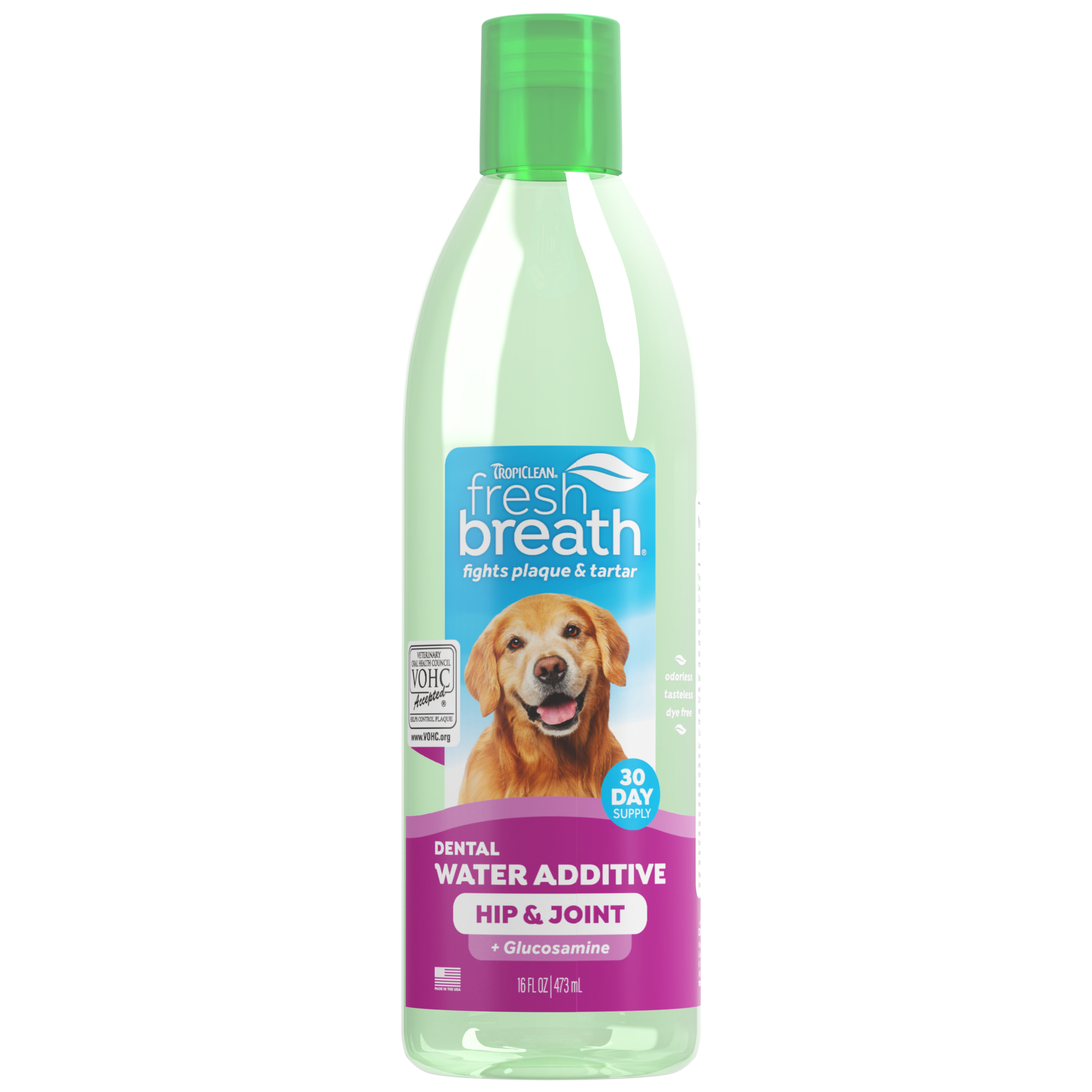 Tropiclean Fresh Breath Dental Health Solution plus Hip & Joint Support 473ml