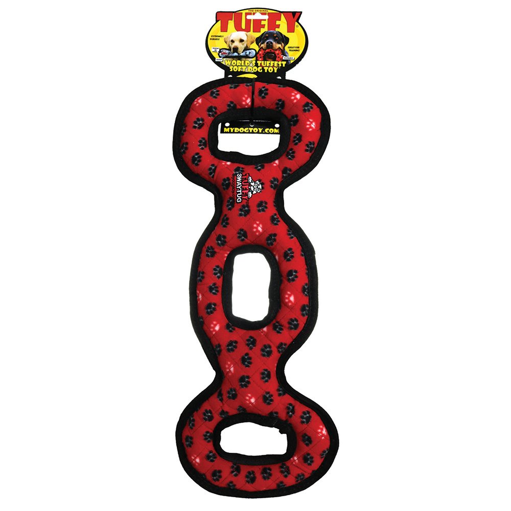 Tuffy Ultimates 3-Way Tug Red Paws 23Cm