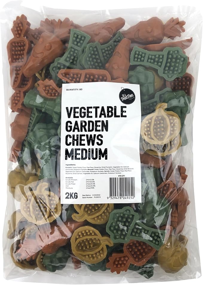 It's Treat Time Dog Vegetable Garden Chews Medium Single