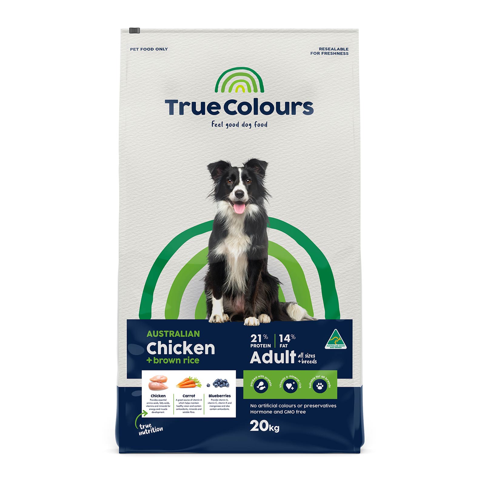 True Colours Adult Chicken And Brown Rice 20kg