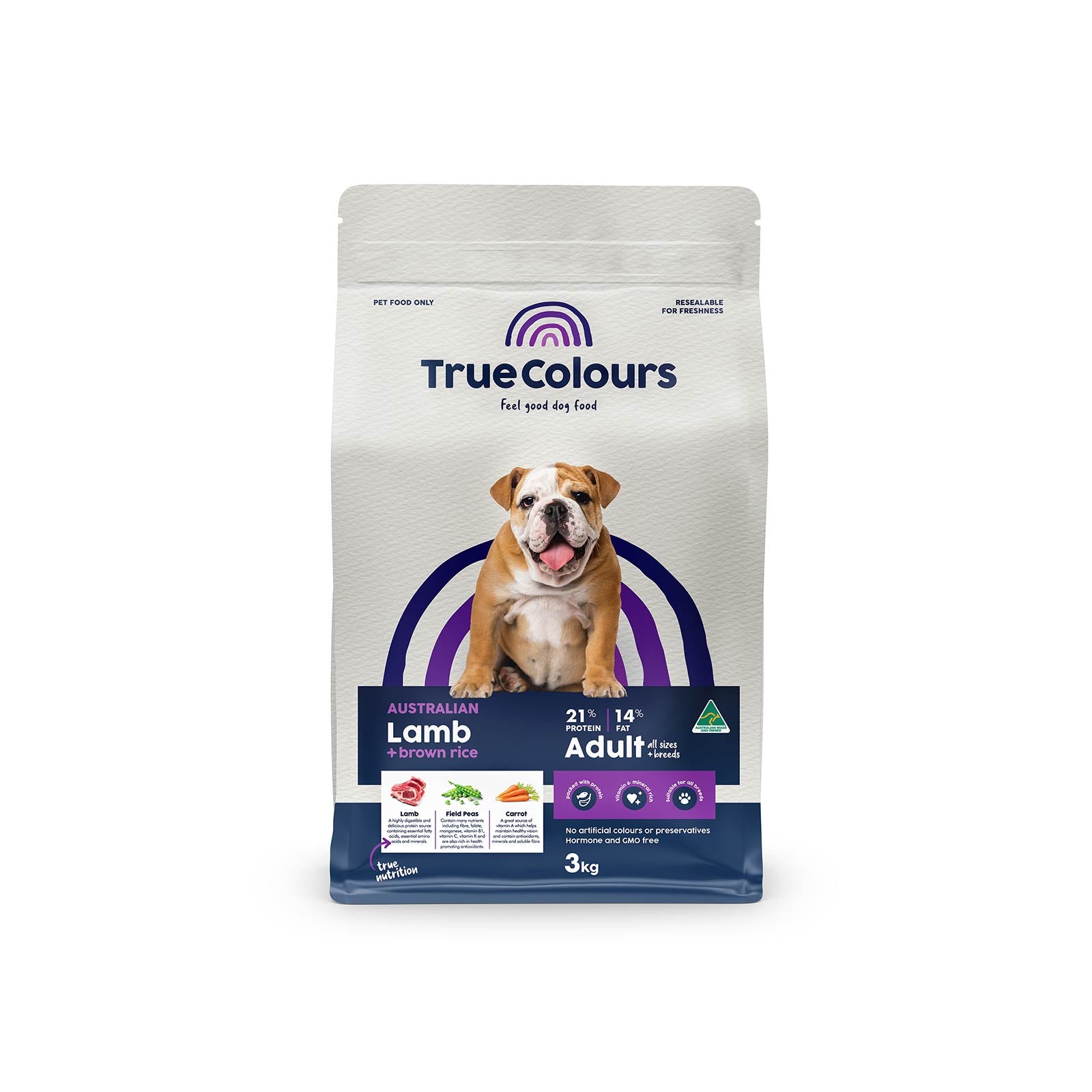 True Colours Adult Lamb And Brown Rice 3kg