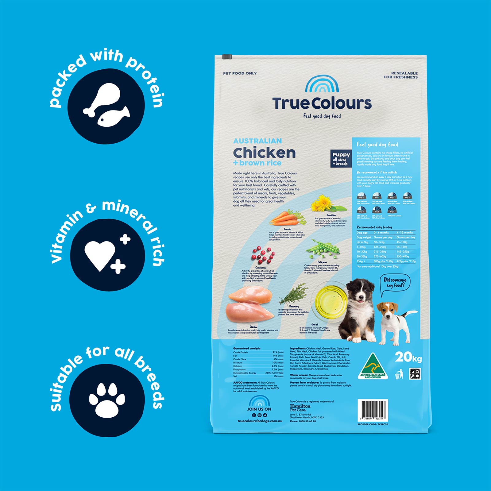 True Colours Puppy Chicken And Brown Rice 20kg