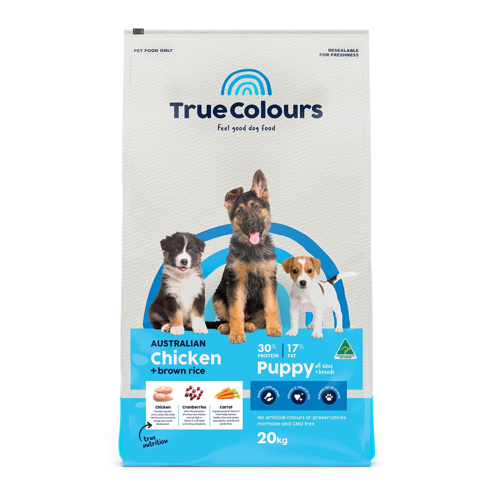 True Colours Puppy Chicken And Brown Rice 20kg