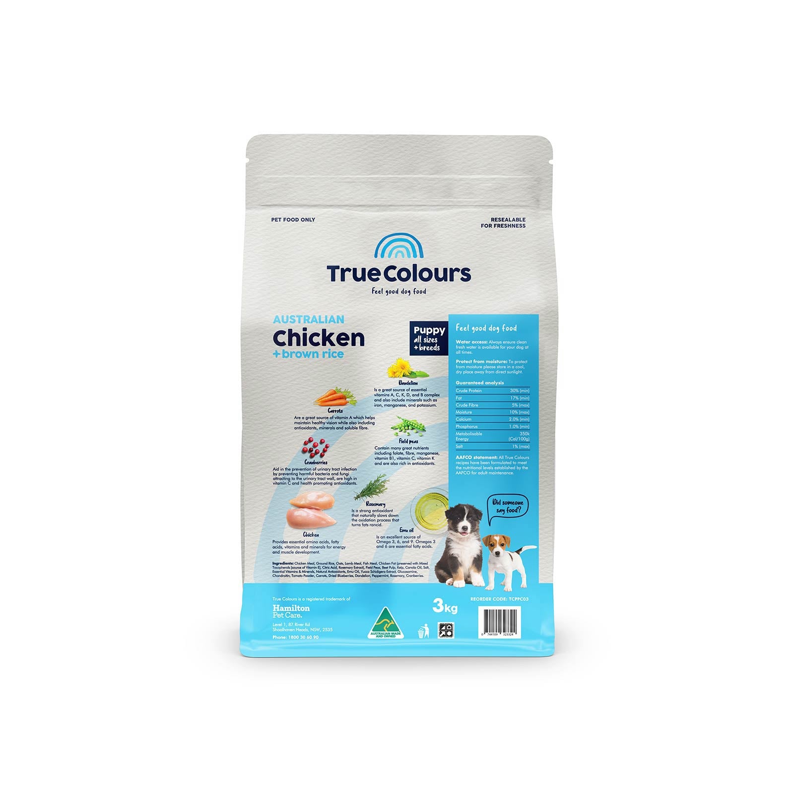 True Colours Puppy Chicken And Brown Rice 3kg