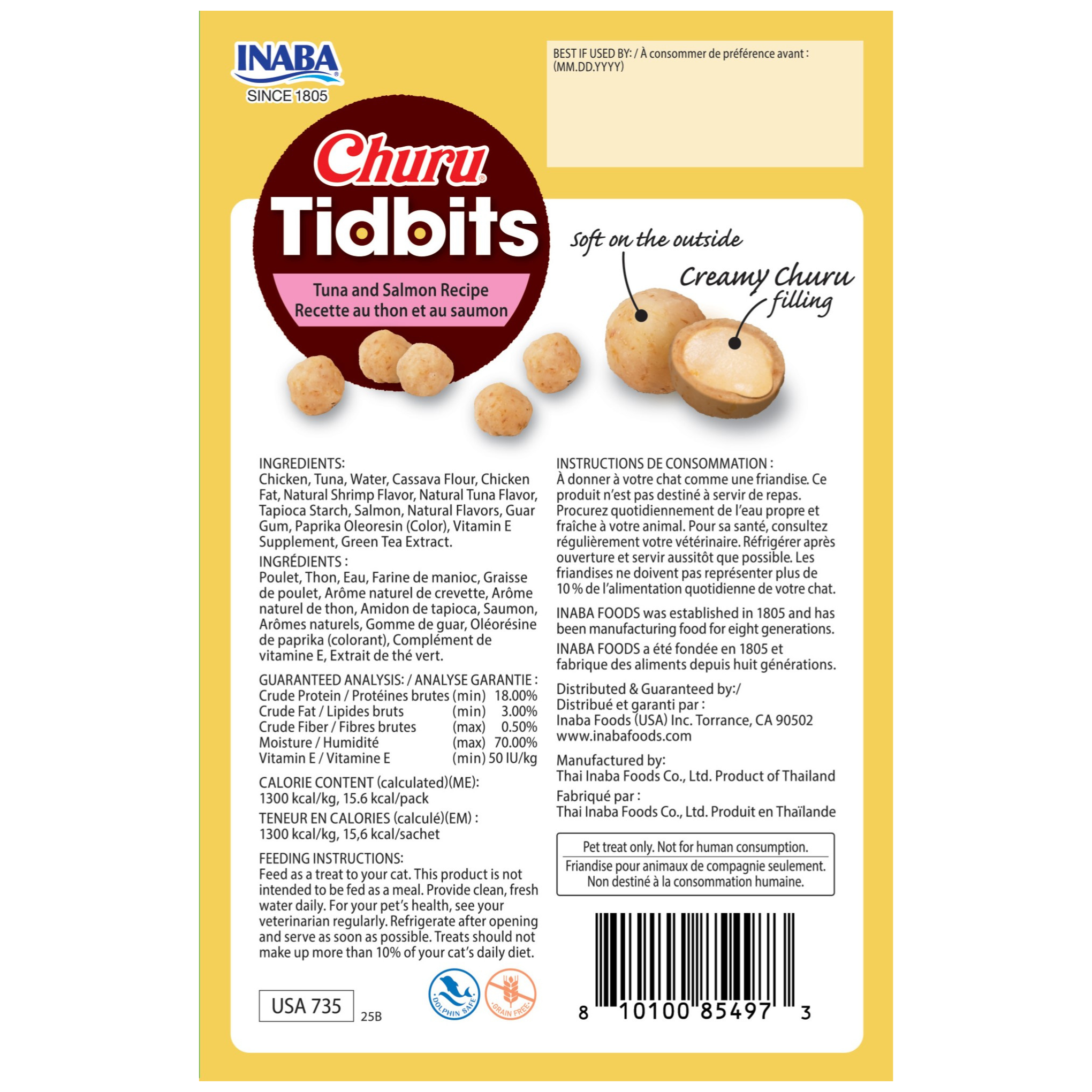INABA Cat Churu Tidbits Tuna And Salmon 96g