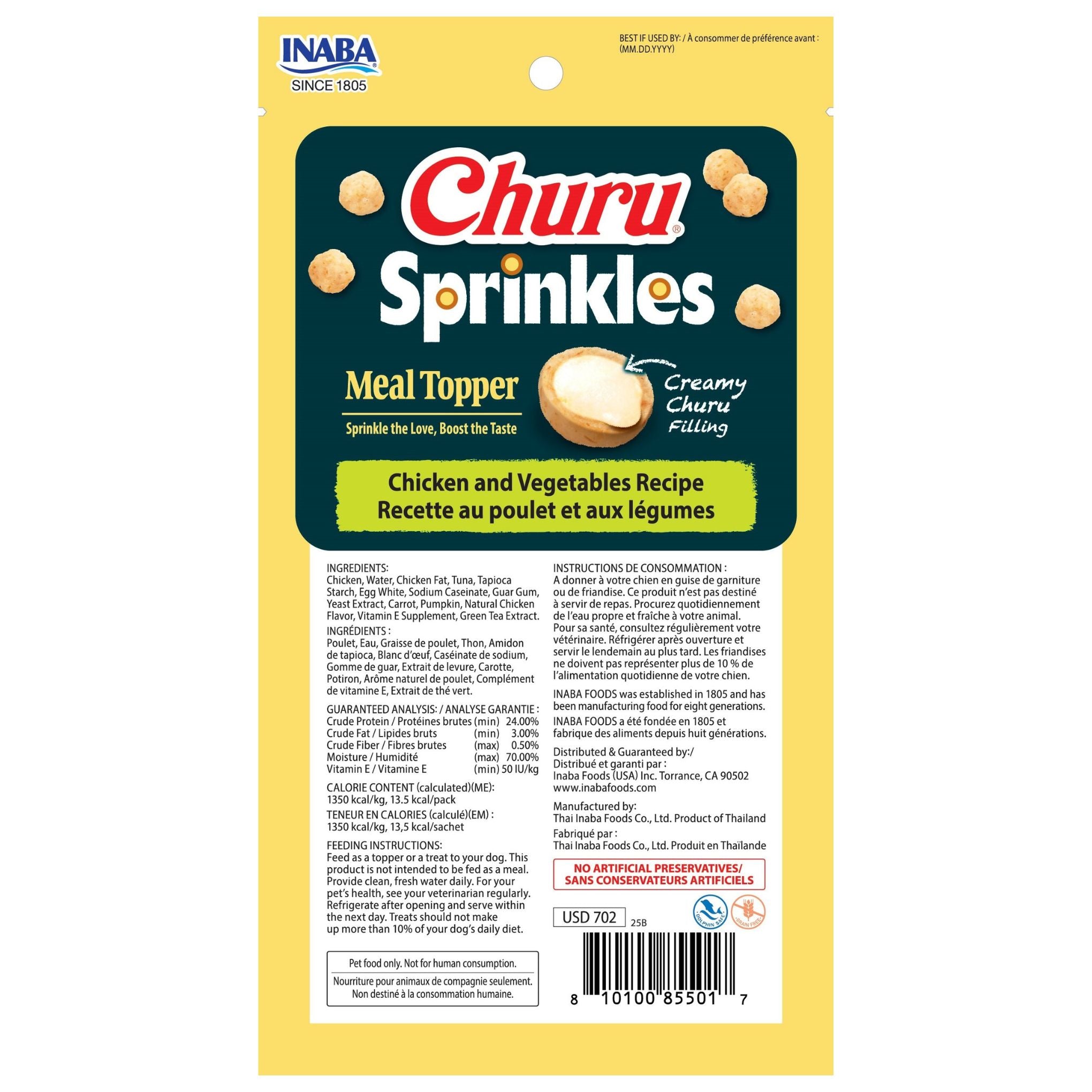 INABA Dog Churu Sprinkles Chicken W Veggies 30g
