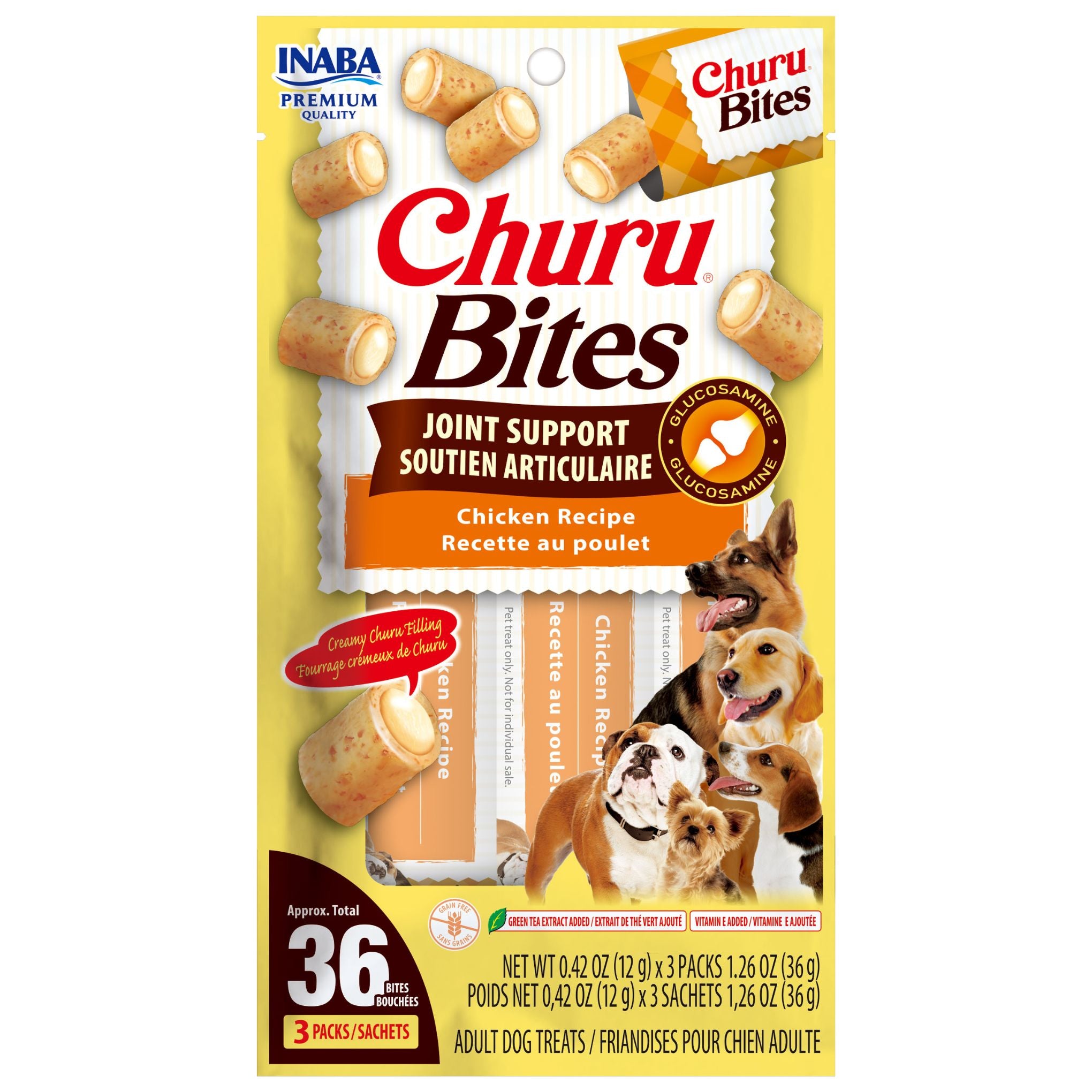 INABA Dog Churu Bites Joint Support Chicken 30g