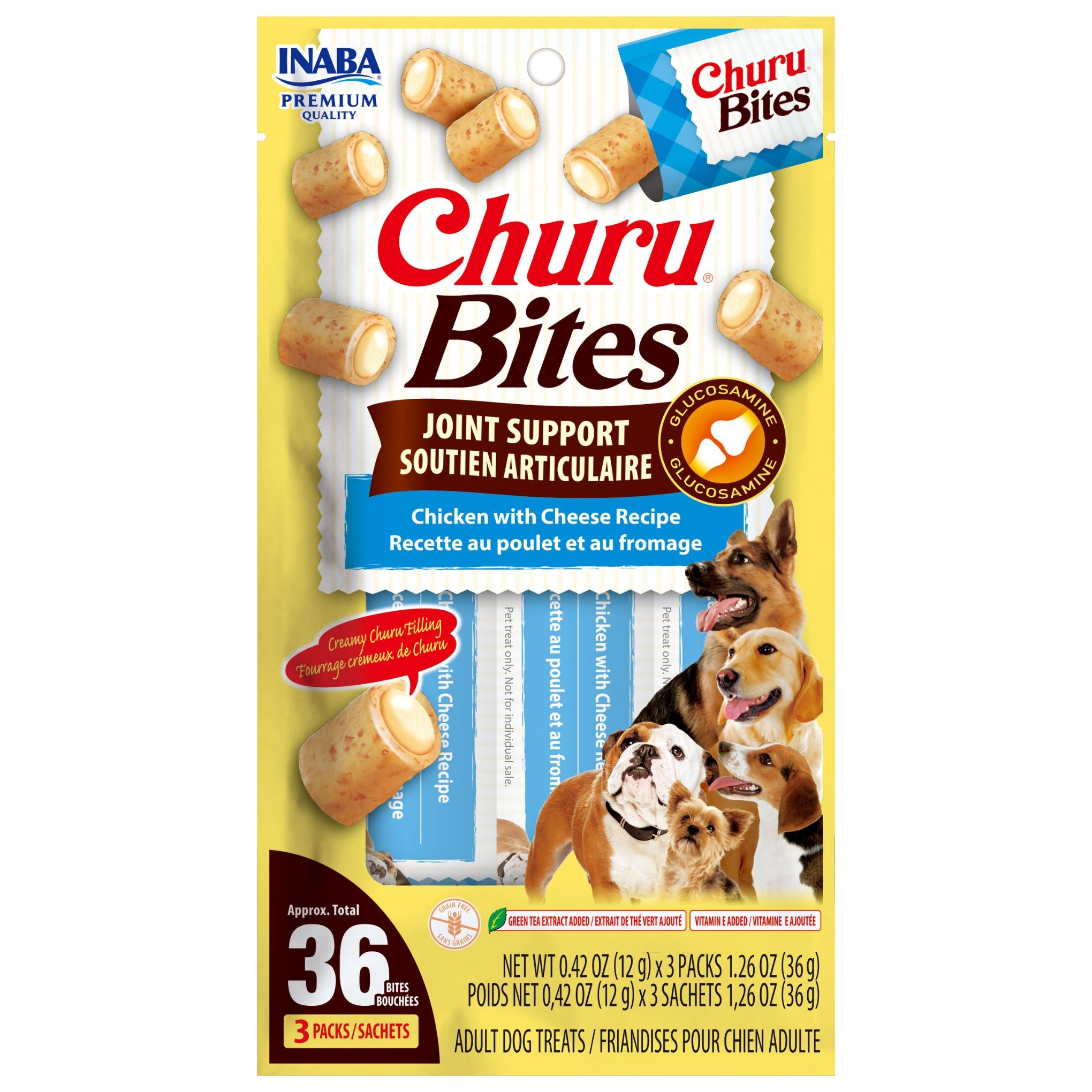INABA Dog Churu Bites Joint Support Chicken Cheese 30g