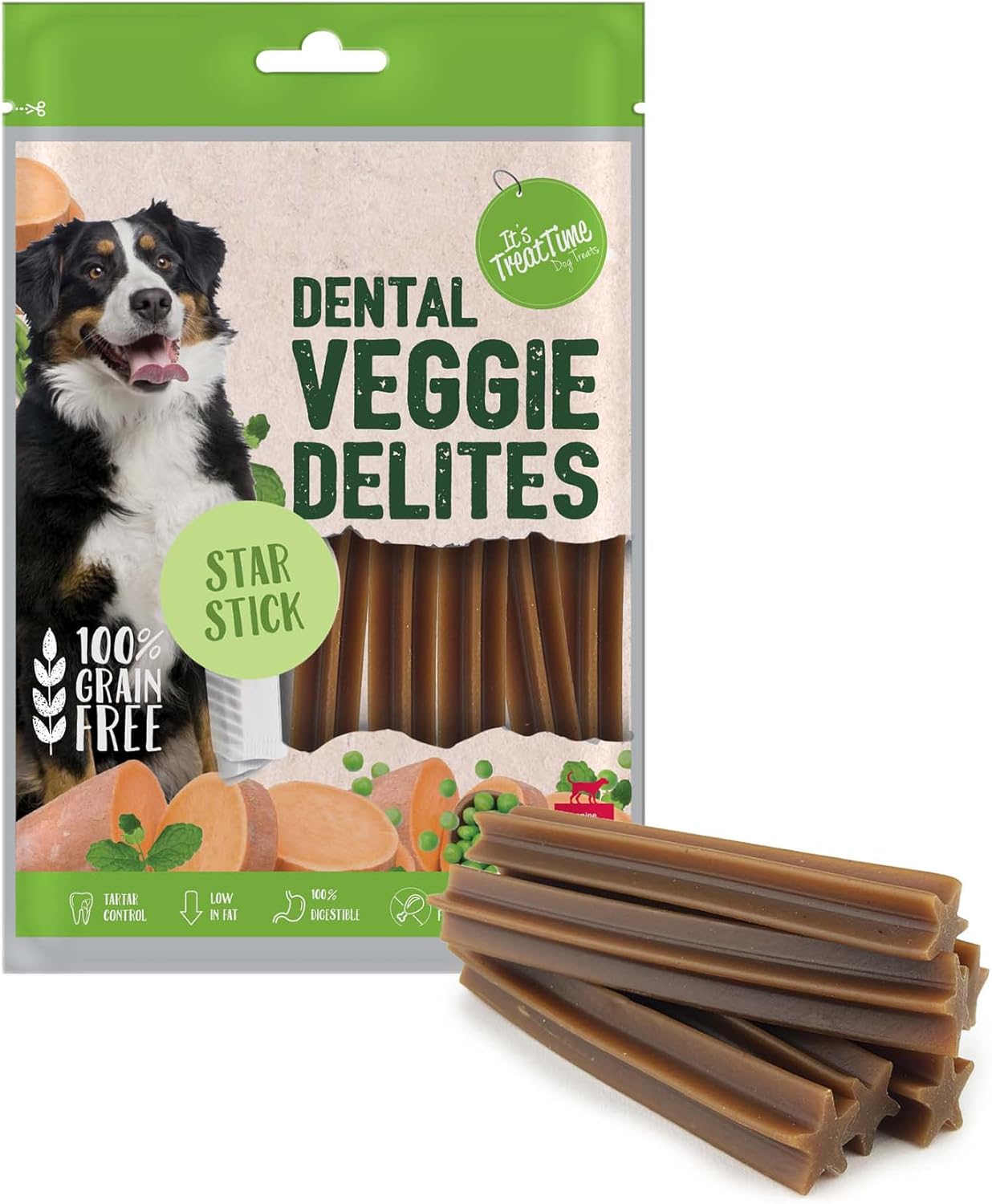 It's Treat Time Veggie Delights Star Sticks 115g