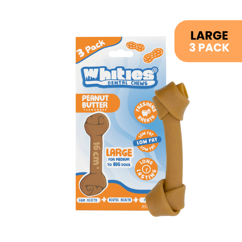 Whities Peanut Butter Dental Bone Large 3 pack