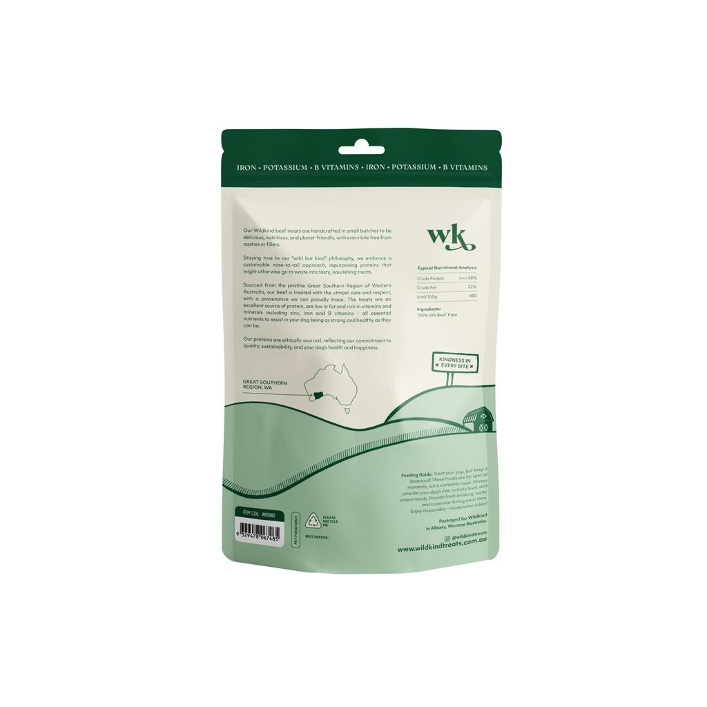 Wildkind Dog Treat Great Southern Beef Tripe 100g