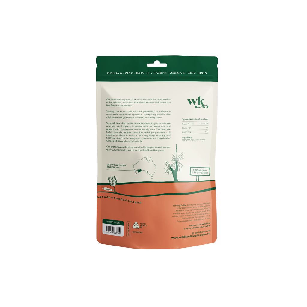 Wildkind Dog Treat Great Southern Roo Jerky 100g