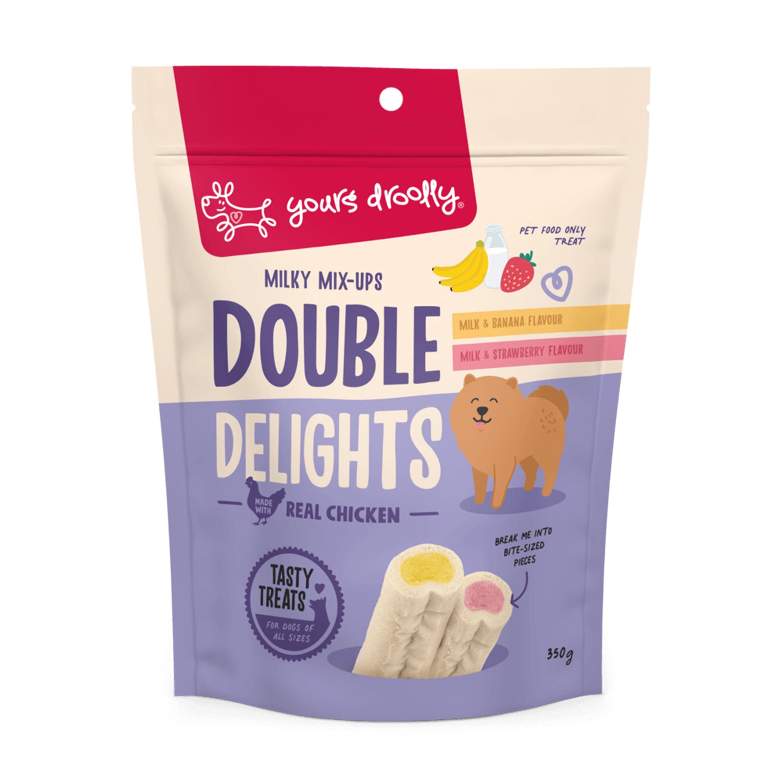 Yours Droolly Double Delights Milky Mix Ups Treats For Dogs 350g