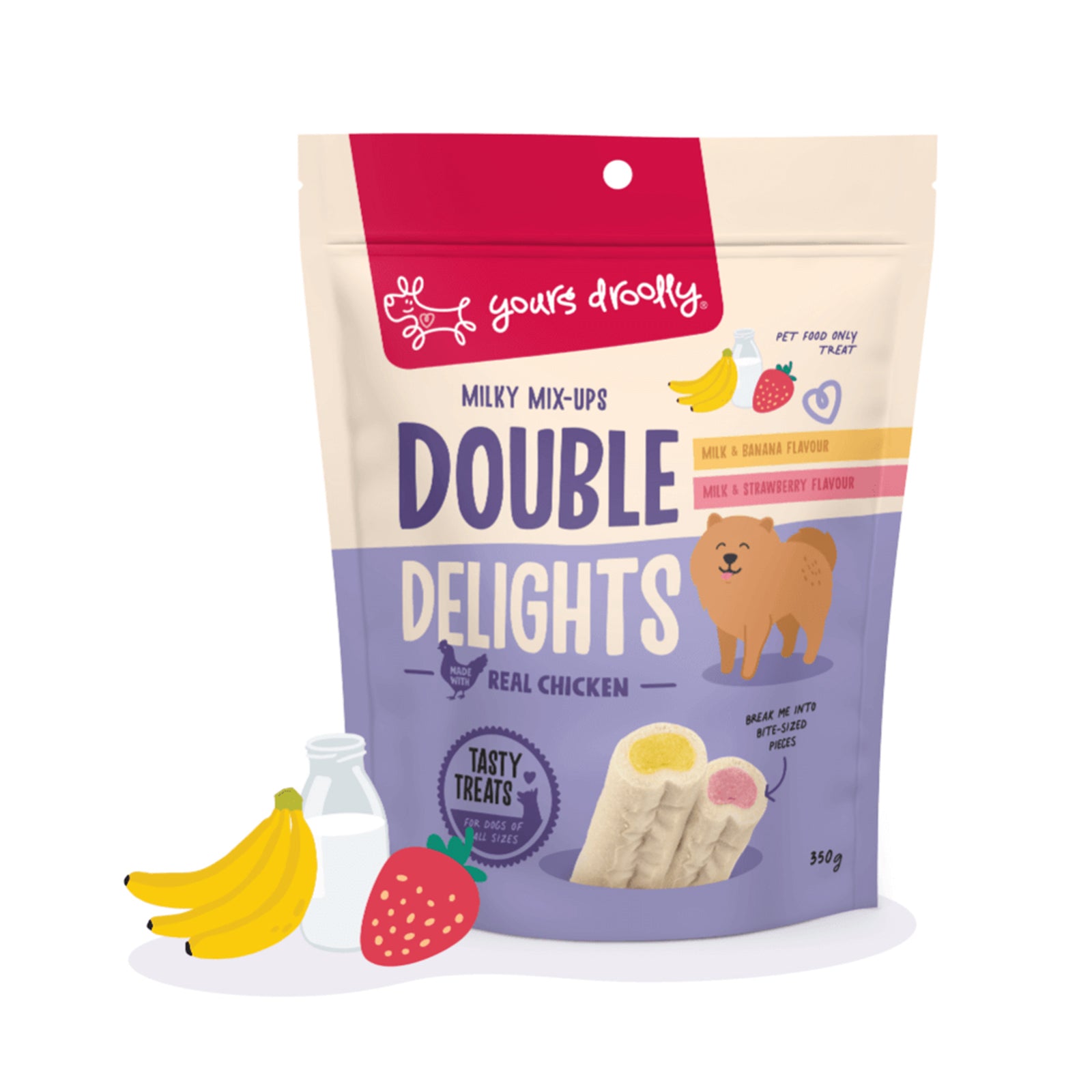 Yours Droolly Double Delights Milky Mix Ups Treats For Dogs 350g