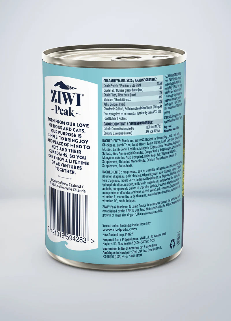 Ziwi Peak Dog Wet Mackerel & Lamb
