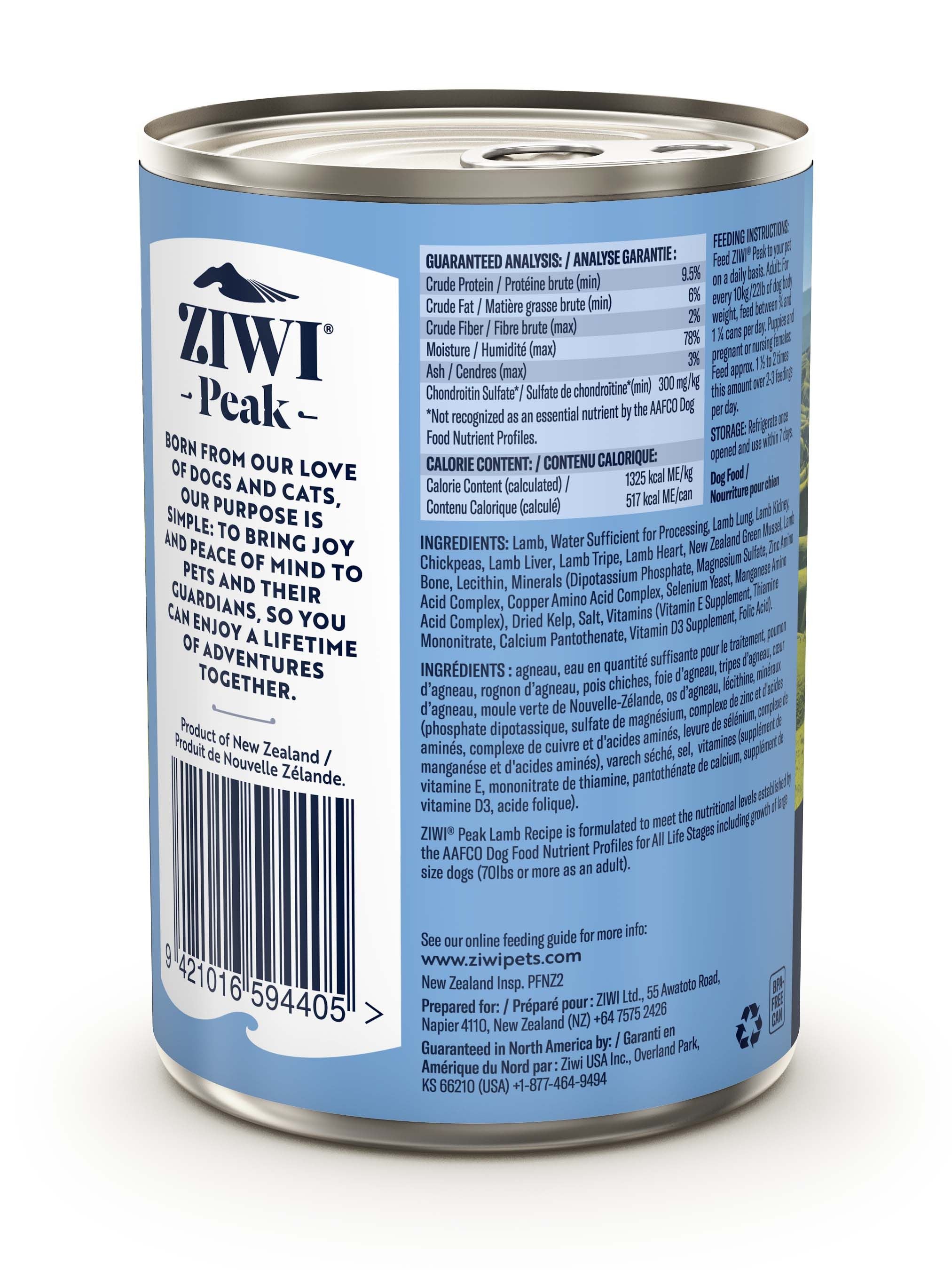 Ziwi Peak Dog Wet Lamb