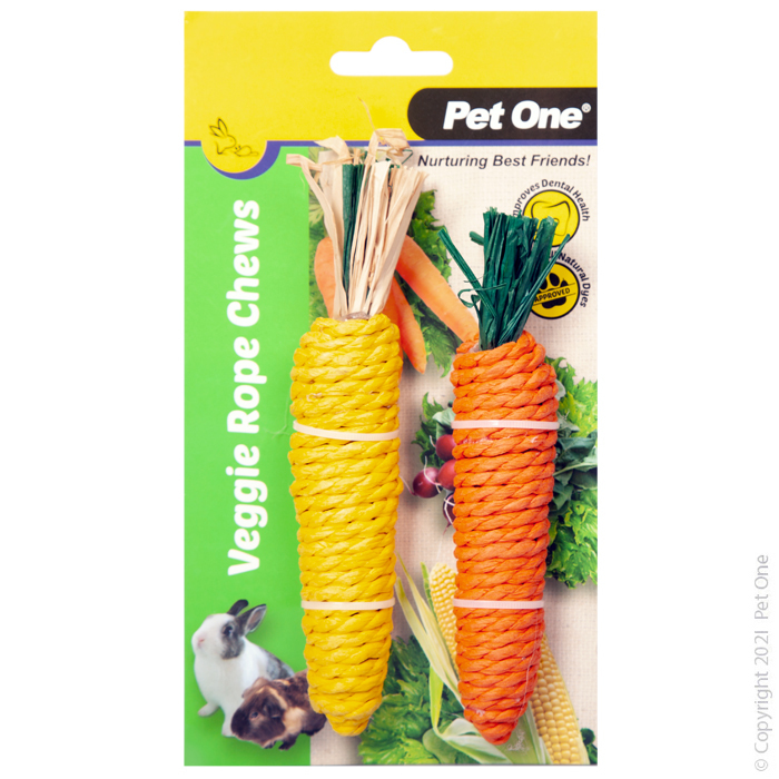 Veggie Rope For Small Animals Twin Pack Carrot And Corn