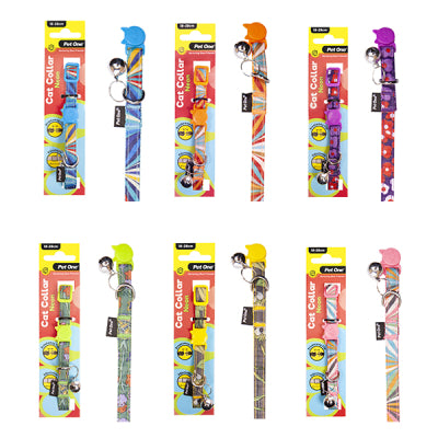 Pet One Cat Collar Nylon 18-28cm 10mm Neon